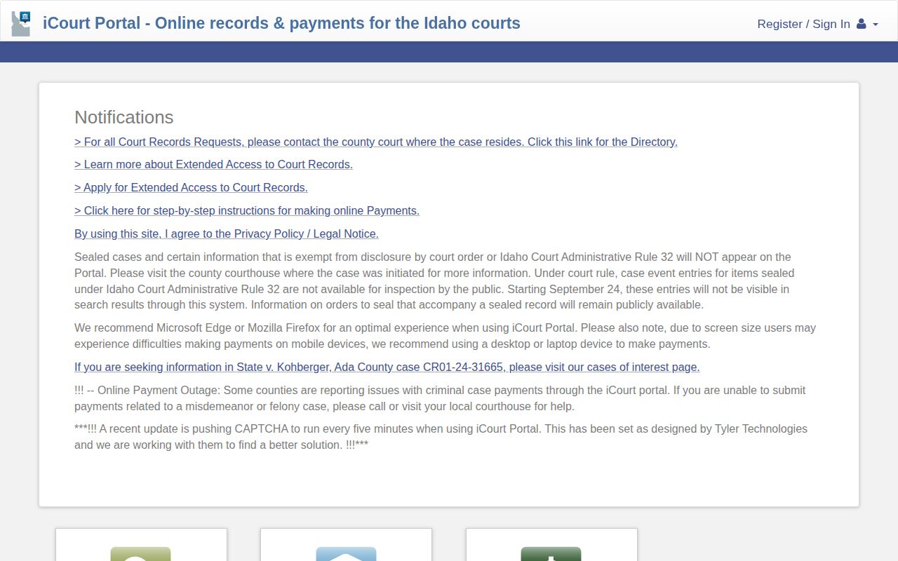Idaho iCourt court records search for Teton County warrant and case questions